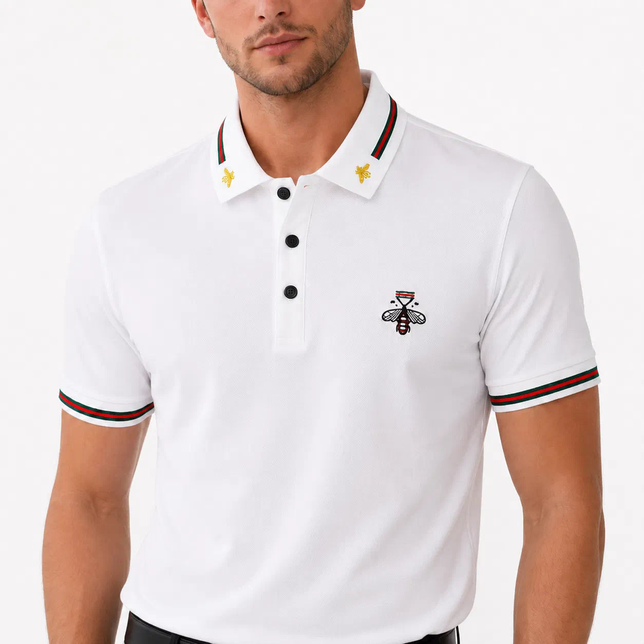 Check-Collar Polo Shirt