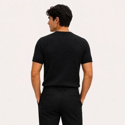 Cable-Knit Short-Sleeve Sweater