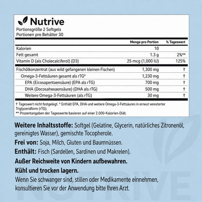 Micro Ingredients Supreme Omega-3-Fischöl mit extrem hohem EPA- und DHA-Gehalt, Softgels ohne Aufstoßen